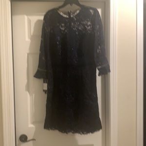 Brand new with tags Tadashi Shoji navy blue lightly embellished lace dress